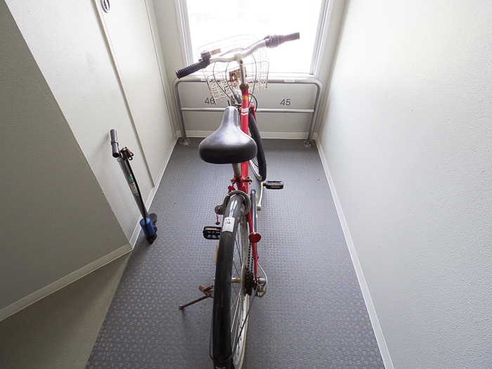 自転車は各階フロアに置場があります