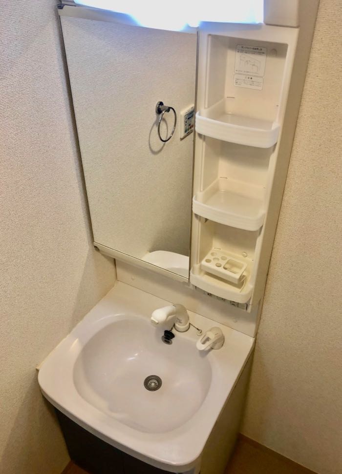 シャワー付きの独立洗面台